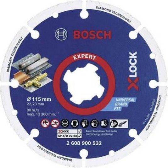 Disco Diamantado Metal 115X22,23Mm Xlock - 2608900532 - Bosch