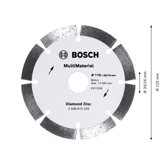 Disco Diamantado Multi Seg 110X2016Mm Bosch - 2608615229