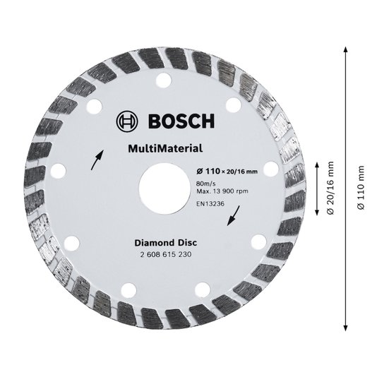 Disco Diamantado Multi Turbo 110X2016Mm Bosch - 2608615230