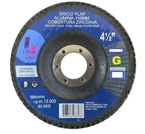Disco Flap 4 1/2" Zirconia 100 - 4029 - Lotus