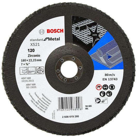 Disco Flap Std For Metal Fa 180Mm Gr120 - 2608619295 - Bosch