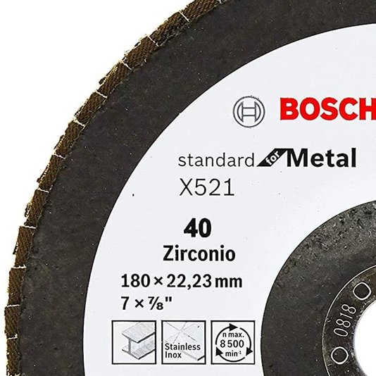Disco Flap Std For Metal Fa 180Mm Gr40 Bosch - 2608619292
