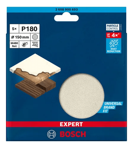 Disco Lixa Expert M480 150Mm G180 5 Un. Bosch - 2608900693