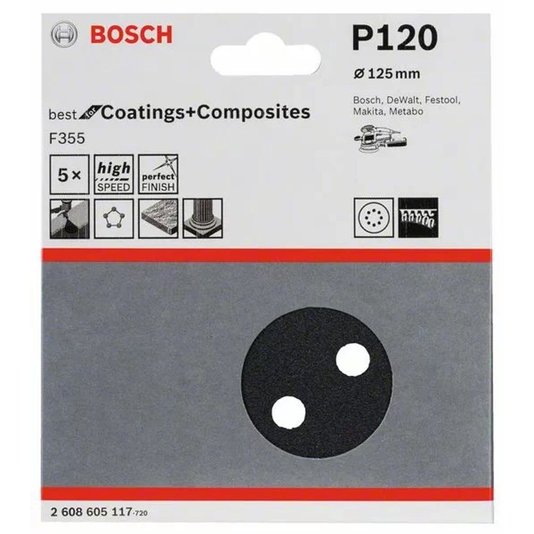 Disco Lixa Gr 120 5 Un - 2608605117 - Bosch