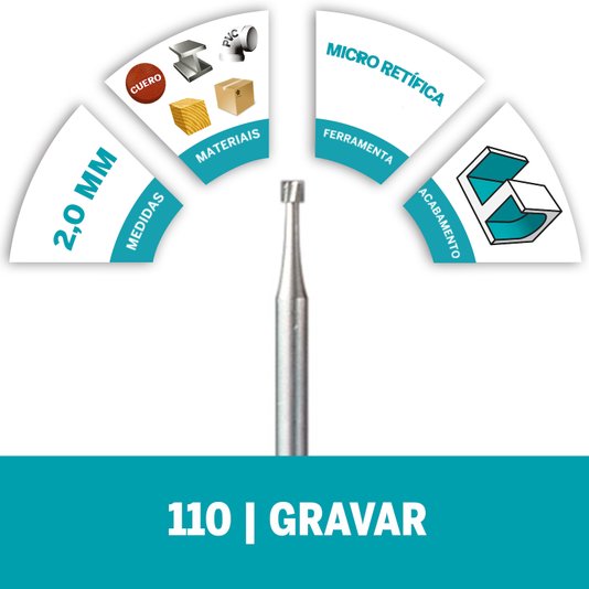 Escareador Cilíndrico Para Gravar 2Mm Dremel - 110 - 26150110Ac