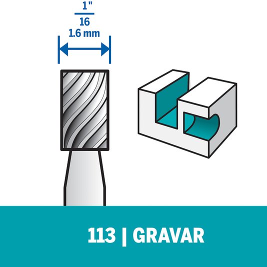 Fresa Escareador Ponta Fina 1/16" 1,6Mm Dremel - 113 - 26150113Ac