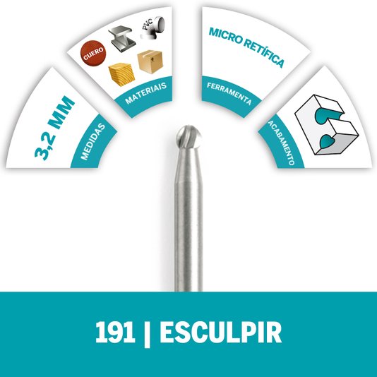 Escareador Esférico Para Esculpir 3,2Mm Dremel - 191 - 2615000191