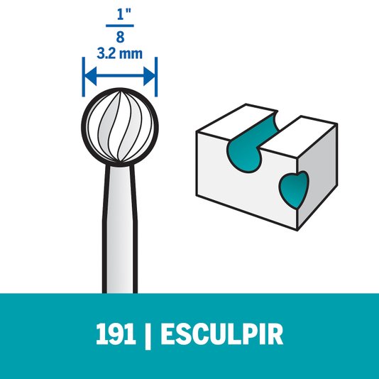Escareador Esférico Para Esculpir 3,2Mm Dremel - 191 - 2615000191