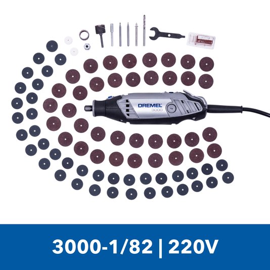 Dremel 3000 Micro Retífica C/ Eixo Flexível 82 Acessórios 220V - F0133000Gb