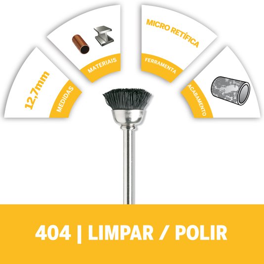 Escova De Cerdas De Nylon 1/2" 12,7Mm Dremel - 404 - 26150404Aa