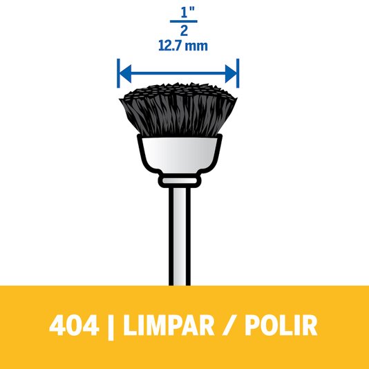 Escova De Cerdas De Nylon 1/2" 12,7Mm Dremel - 404 - 26150404Aa