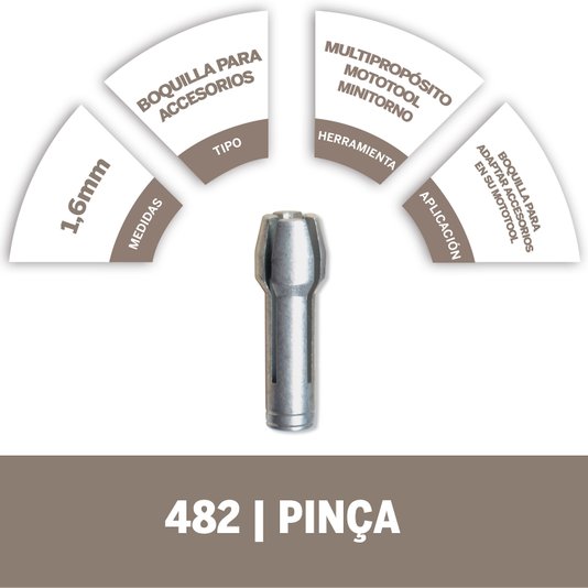Dremel 482 Pinça De 1,6Mm Para Micro Retíficas - 2615000482