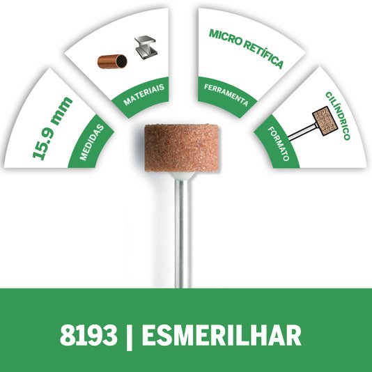 Pedra Montada Para Esmerilhar 15,9Mm 5/8" Dremel - 8193 - 2615008193
