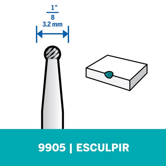 Escareador Esférico Carbureto Tungstênio 1/8" 3,2Mm Dremel - 9905 - 2615009905