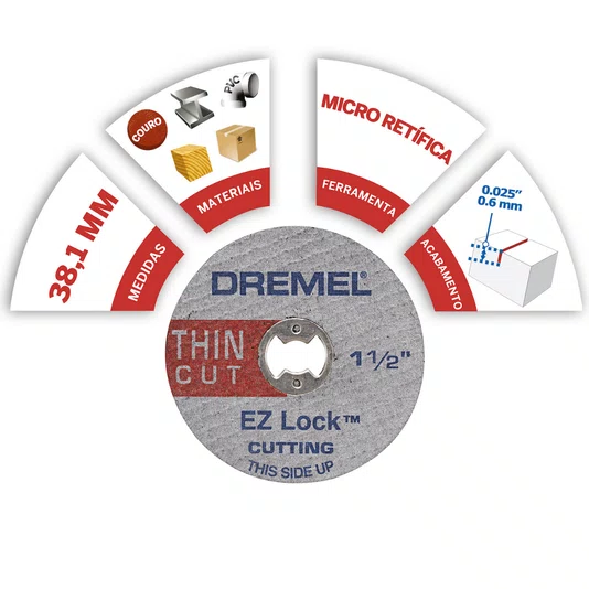 Dremel Ez 409 Disco De Corte 38Mm Extrafino Com 5 Unidades - 2615E409Ad