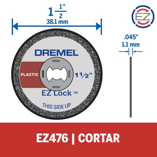 Disco Corte Ez-Lock Para Plástico 38,1Mm Dremel Ez476 - 2615E476Ae
