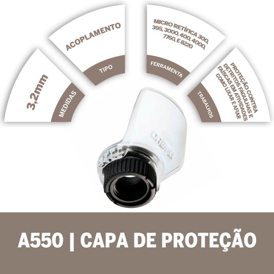 Capa Proteção + 4 Acessórios Dremel A550 - 2615A550Ab
