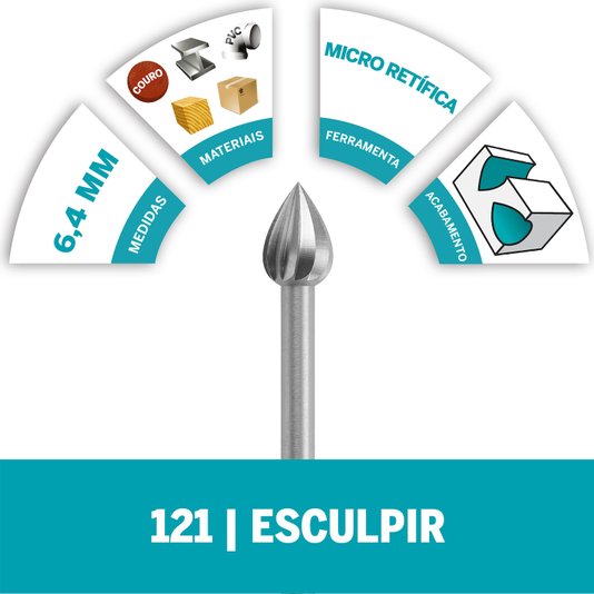 Escareador Cônico 1/4 6,4Mm Dremel 121 - 2615000121