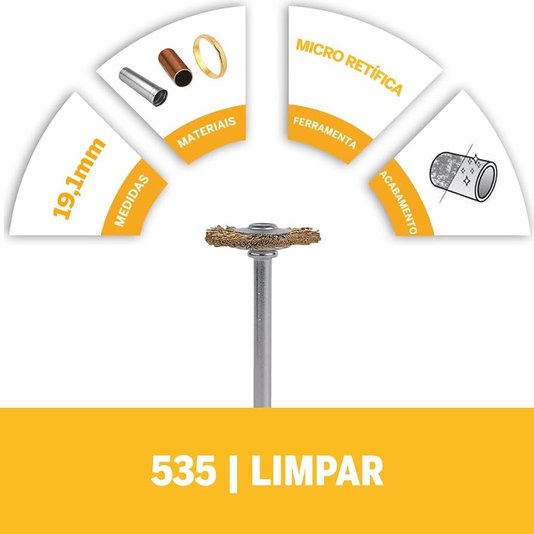 Escova De Latão 2 Unidades Circular Dremel - 535 - 26150535Ab