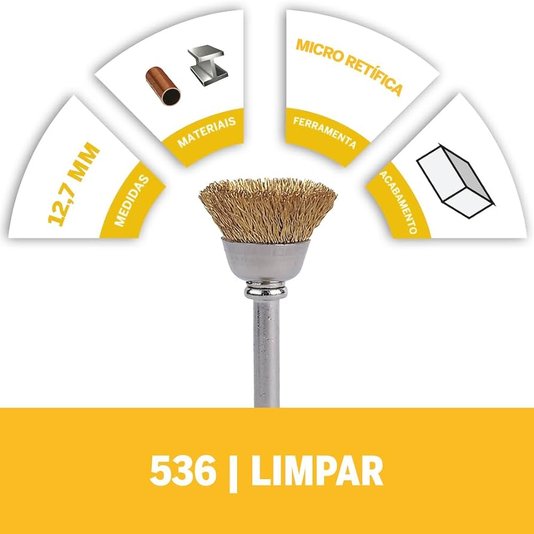 Escova De Latão 2 Unidades Dremel - 536 - 26150536Ab
