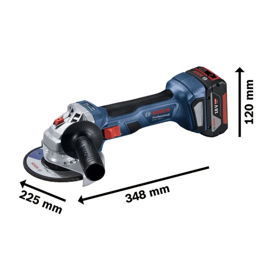 Esmerilhadeira À Bateria Bosch Gws 180-Li Brushless 18V 2 Baterias