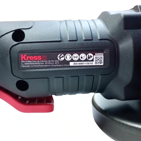 Esmerilhadeira Angular 125Mm 20V Com Maleta Kress - Kuh04.91