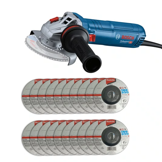 Esmerilhadeira Angular 125mm(5") 220V Gws 12-125 S + 20 Discos de Desbaste 115mm Grão A36N