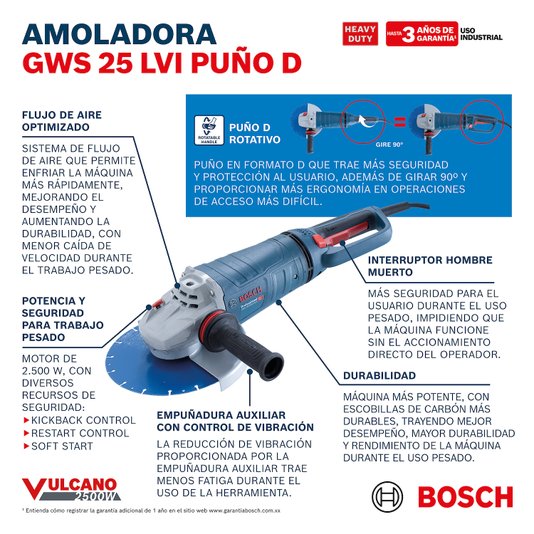 Esmerilhadeira Angular 7" Gws 25-180 06018F71E1 - Bosch