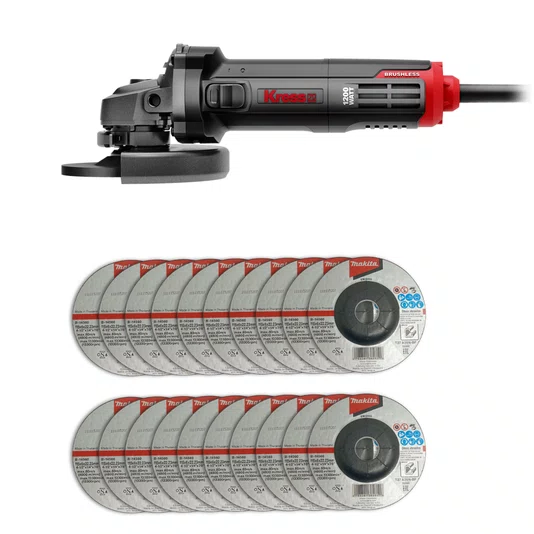 Esmerilhadeira Brushless 125Mm(5") 220V Kus26 + 20 Discos de Desbaste 115mm Grão A36N