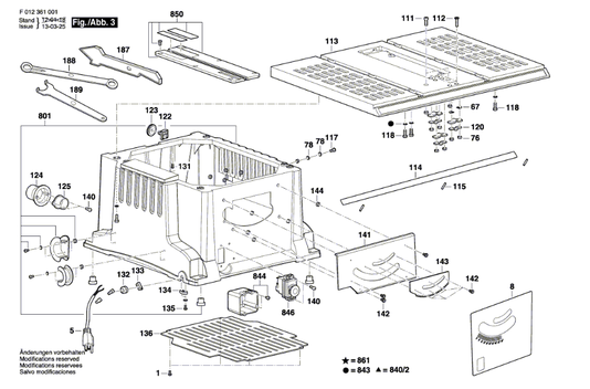 Estator Para Serra De Mesa Bancada 1600W Skil 3610 - F000607136