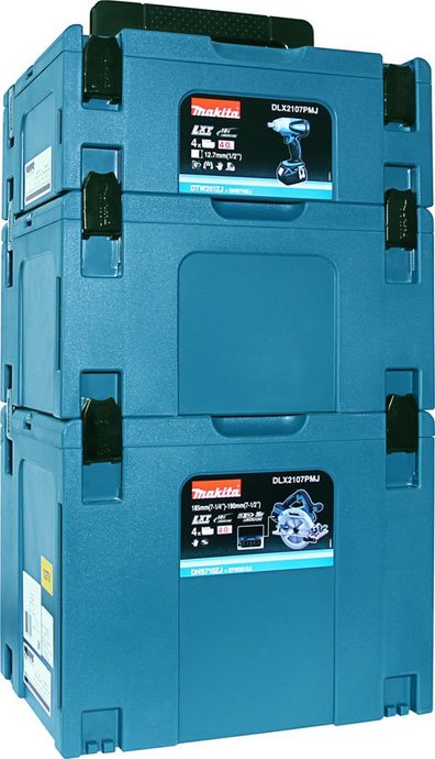 Combo Makita 18V - Serra Circula Dhs710 + Chave De Impacto Dtw251 + 4 Baterias, - Dlx2107Pmj-220V