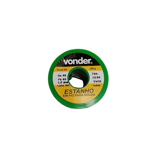 Fio De Estanho Com Fluxo 1.0Mm 40X60 500G Vonder - 7451406010