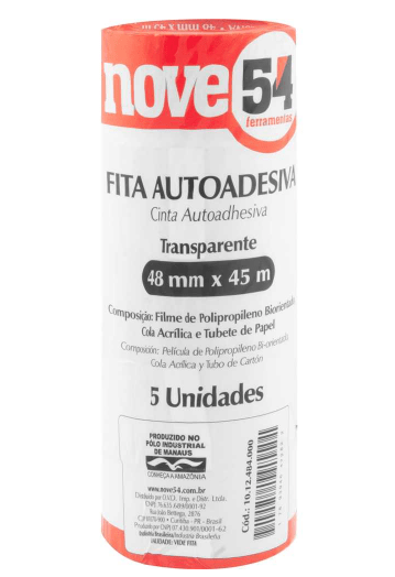 Fita Auto Adesiva 48Mmx45M Transparente 954 Nove54 - 1012484000