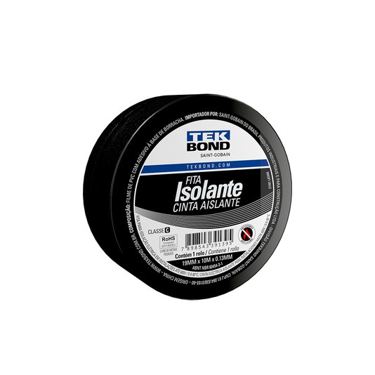 Fita Isol 19Mmx10M Preta Uso Geral Tekbo 1037001910