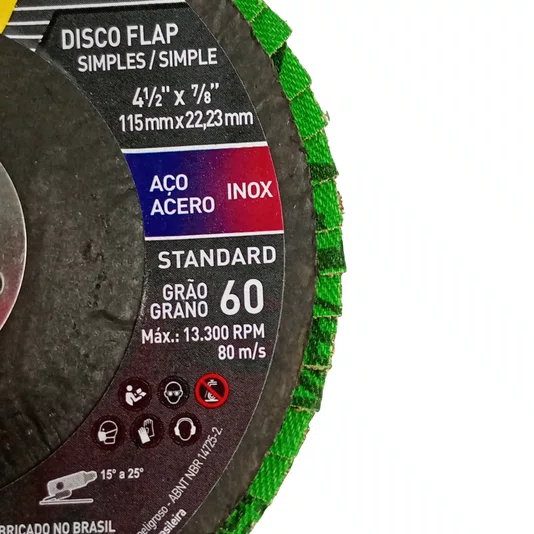 Disco Flap De Fibra R244 Standard 115X22.23Mm Grão 60 Norton - 66254443862