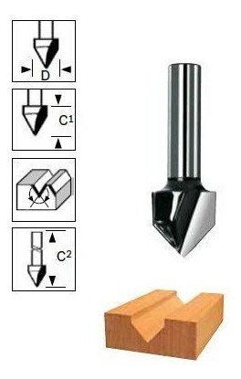 Fresa Com Ranhura Em "V" 6 Mm Bosch - 2608628445