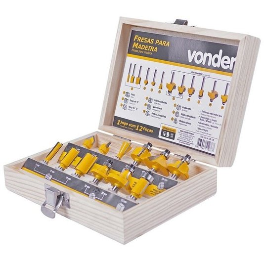 Fresa P/Madeira Jogo C/12Pc Vonder 5314120120