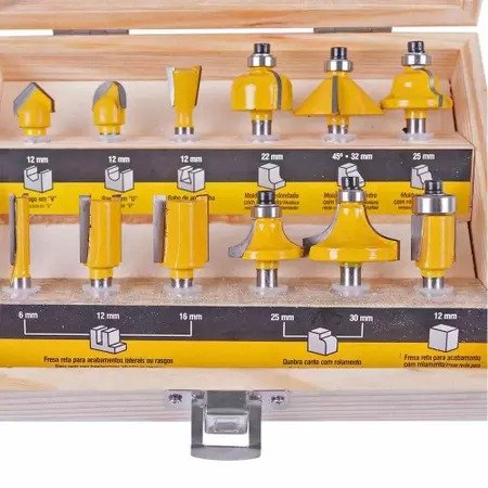 Fresa P/Madeira Jogo C/12Pc Vonder 5314120120