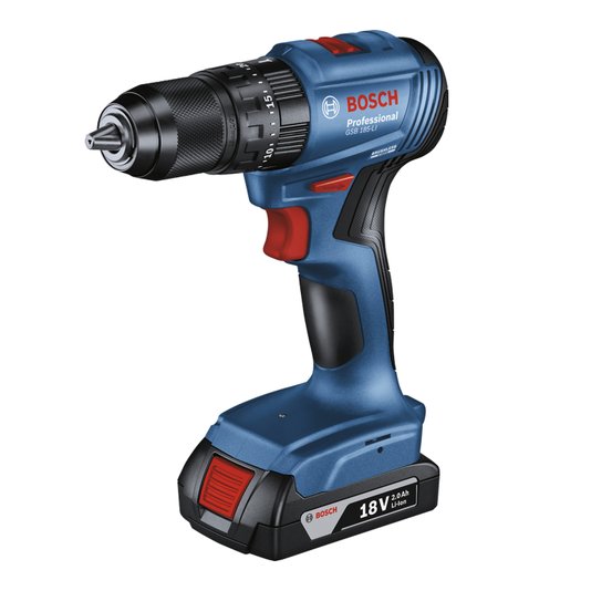Furadeira Parafusadeira Impacto 18V Bosch Gsb185Li-1Bx Sem Fio, 1 Bateria 23 Ac