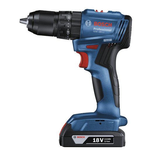 Furadeira Parafusadeira Impacto 18V Bosch Gsb185Li-1Bx Sem Fio, 1 Bateria 23 Ac