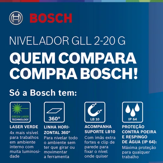 Nível Lase Gll 2-20 G Bosch - 0601065000