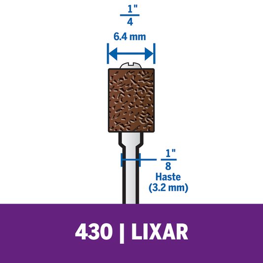 Tubo De Lixa Grão 60 Com Suporte 1/4" Dremel - 430 - 2615000430