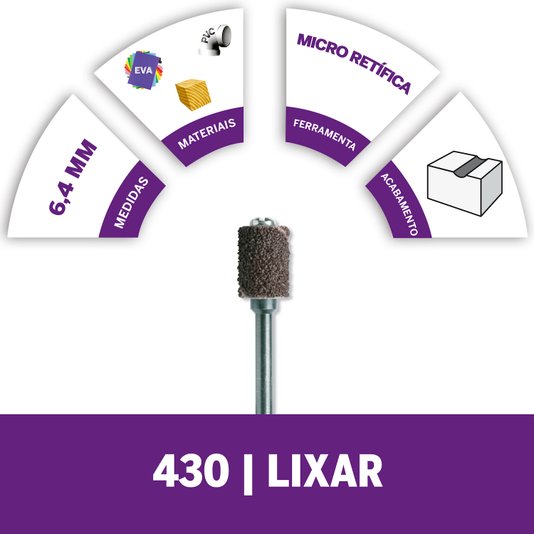 Tubo De Lixa Grão 60 Com Suporte 1/4" Dremel - 430 - 2615000430