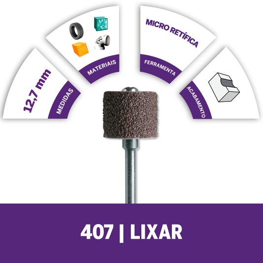 Haste Para Lixar De 12,7Mm + Tubo De Lixa Grão Grosso (407)