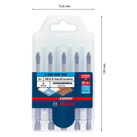 Broca Hex-9 Hard Ceramic 5Mm 2608900598 - Bosch