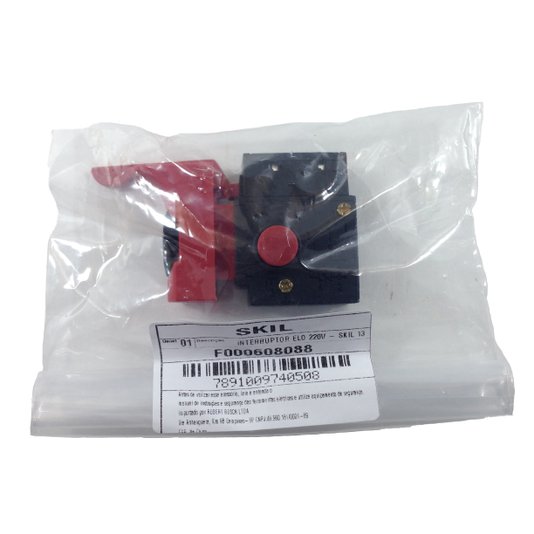 Interruptor Para Furadeira 6460 / 6455 Skil - F000608088