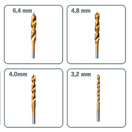 Jogo De Brocas Titânio Ponta De Hélice 4Pçs Dremel - 631 - 26150631Aa