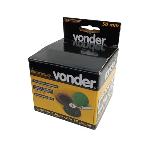 Jogo De Discos Para Lixar E Polir 50 Mm Com 20 Peças Vonder - 1250020000