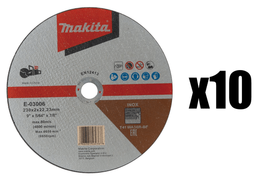 Kit 10 Discos De Corte 230Mm E-03006 - Makita