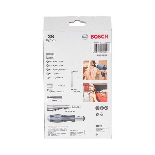  Kit Acessório Com 38 Peças Com Estojo Bosch 2607017511